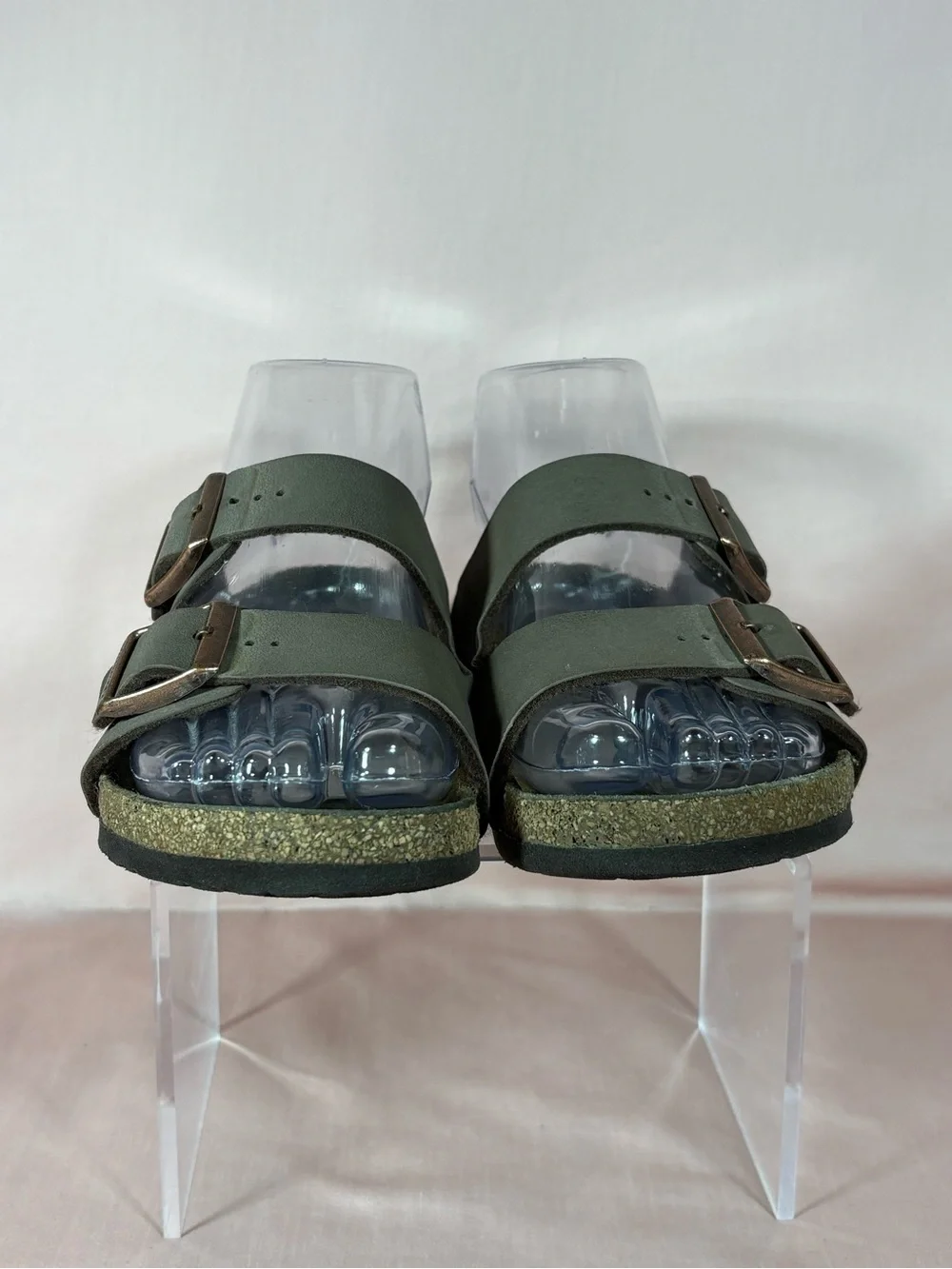 Birkenstock Arizona Kid's Mocha Slides Adjustable Straps/Rose Buckle SZ 2 - 2.5